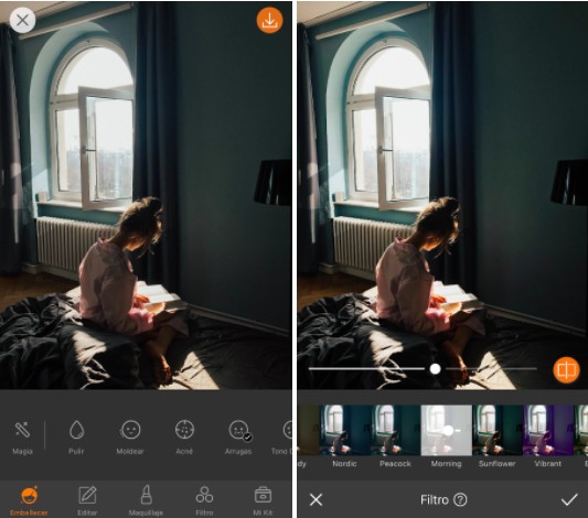 mujer leyendo en su cuarto, con el sol