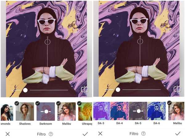 Foto de uma mulher usando hijab preto sendo editada no app Airbrush