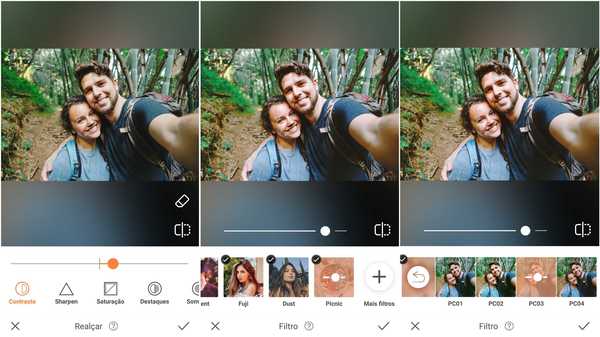 Foto de um casal sendo editada no Airbrush