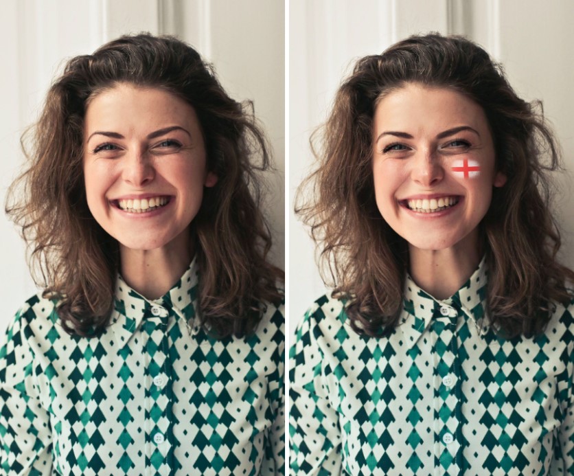 woman in green patterned shirt