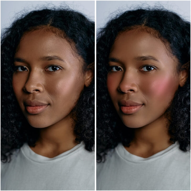 Antes e depois de uma edição feita com o Airbrush