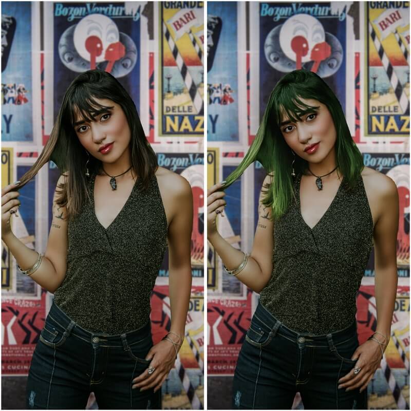 Antes e depois de uma edição feita com o Airbrush