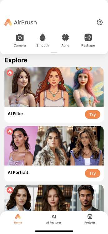 AI filter clay effect from Airbrush
