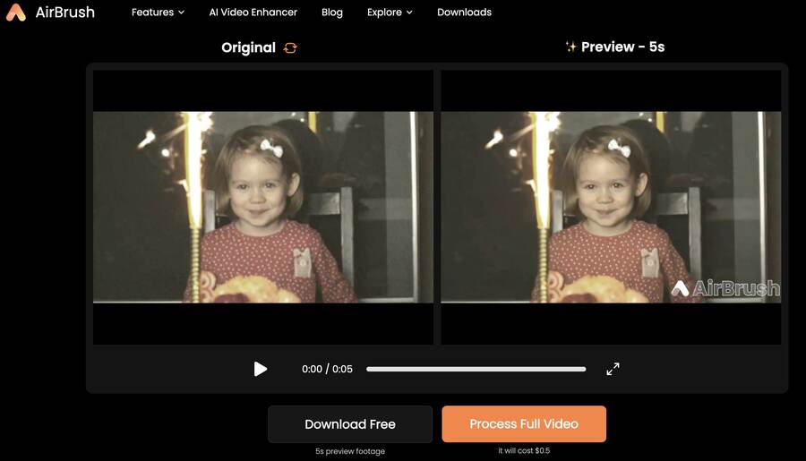Beispiel und Schritte für Airbrush Video Enhancer - 900