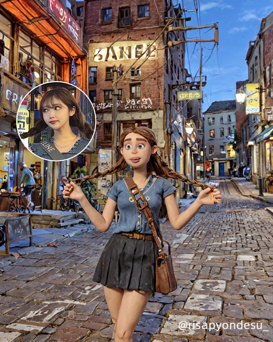 a cartoon of a girl with braids