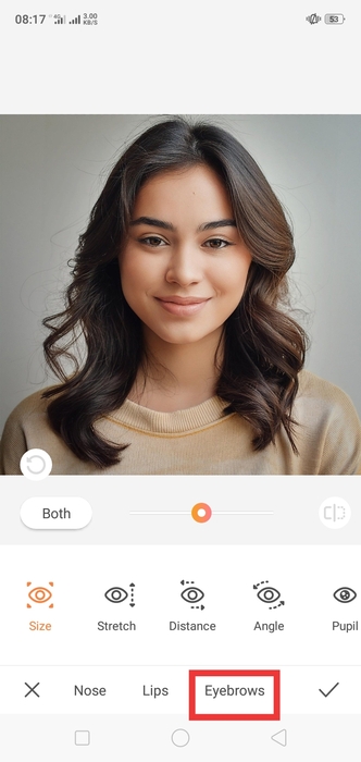 How do You Access Eyebrow Features in the Airbrush App-4