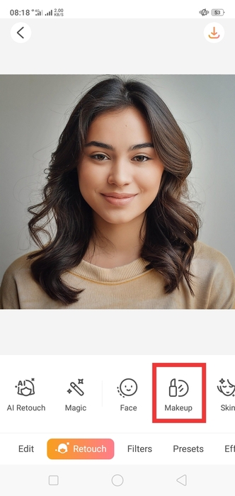 How do You Access eyebrows makeup in the Airbrush App-1