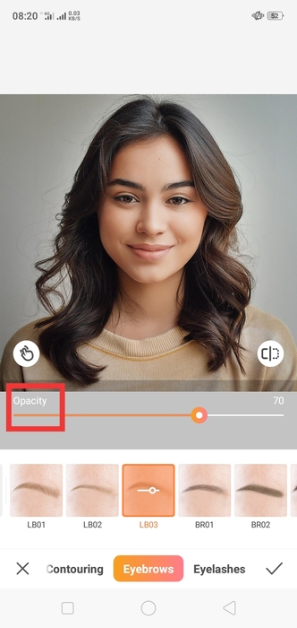 How do You Access eyebrows makeup in the Airbrush App-3