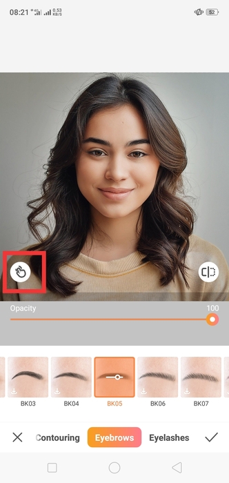 How do You Access eyebrows makeup in the Airbrush App-5
