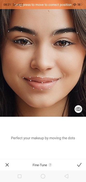 How do You Access eyebrows makeup in the Airbrush App fine tune 1