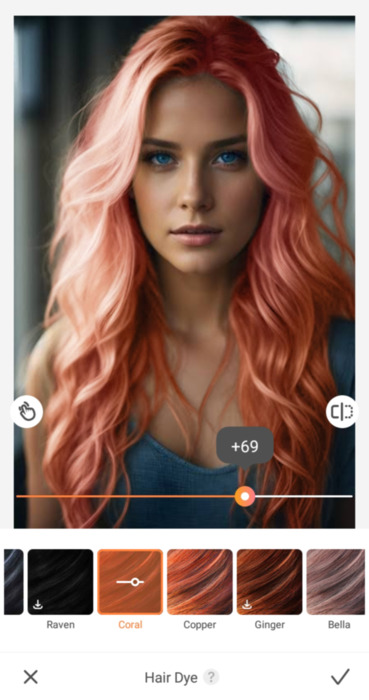 ai hair color changer-coral