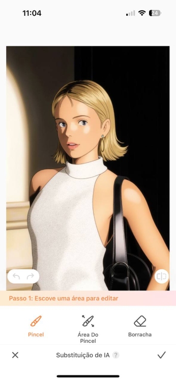 Airbrush AI Image App Screenshot PT - blond girl ai replace