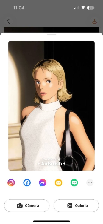 Airbrush AI Image App Screenshot PT - blond girl save