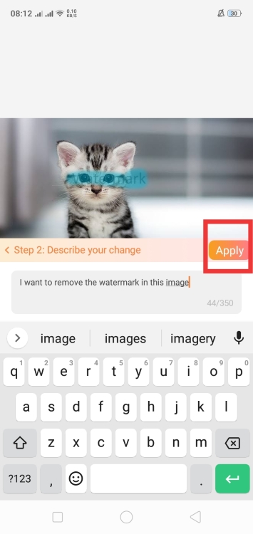 Airbrush AI Replace App Screenshot EN - kitty watermark apply