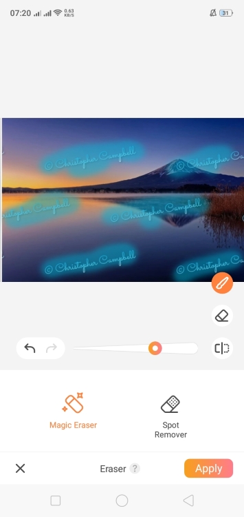 Airbrush Eraser App Screenshot EN - mountain and the lake eraser brush