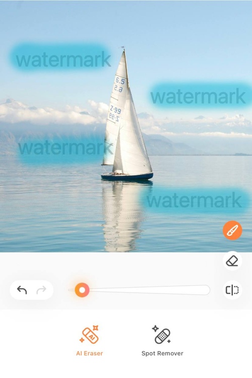 Airbrush Eraser App Screenshot EN - sailboat before