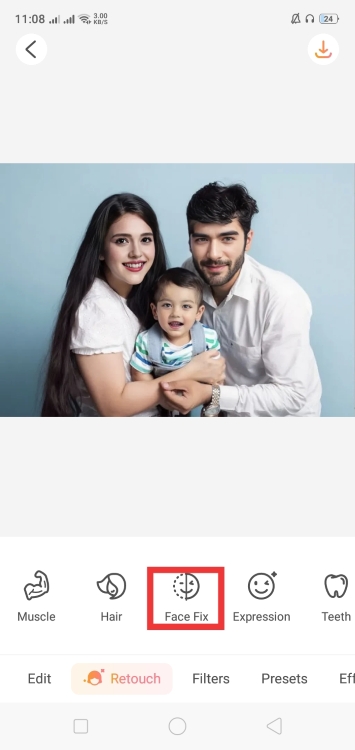 Airbrush Face Fix App Screenshot EN - family face fix
