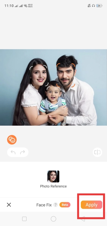 Airbrush Face Fix App Screenshot EN - family photo apply