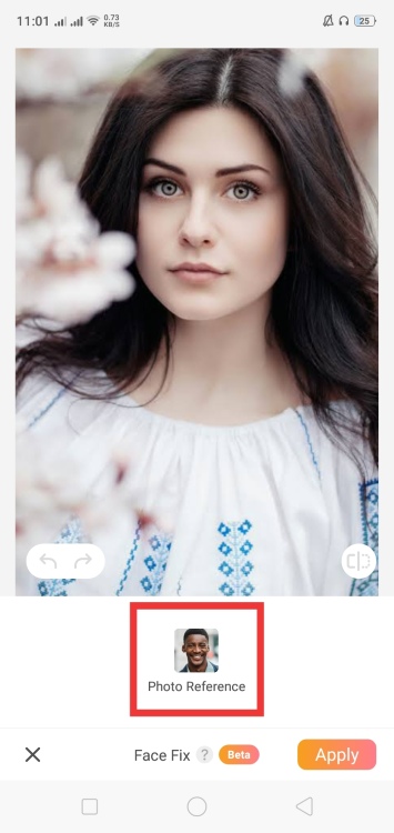 Airbrush Face Fix App Screenshot EN - girl with flowers photo reference