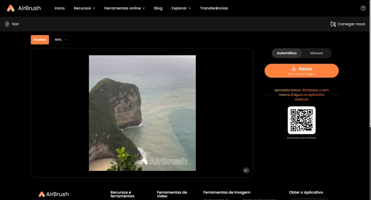 Airbrush Watermark Remover Web Screenshot PT - result