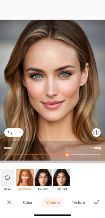 Airbrush App Screenshot EN - hair volume