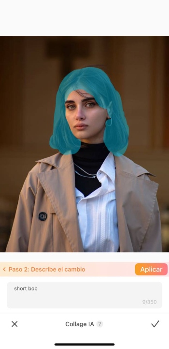 Airbrush App Screenshot ES - haircuts promt and highlight