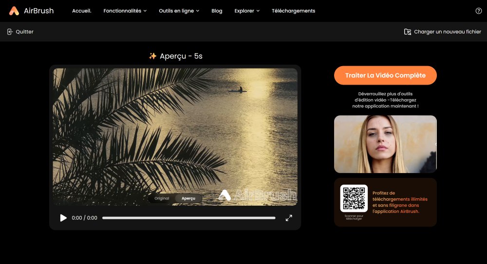 Airbrush&nbsp;Web Screenshot FR - AI Video Enhancer preview