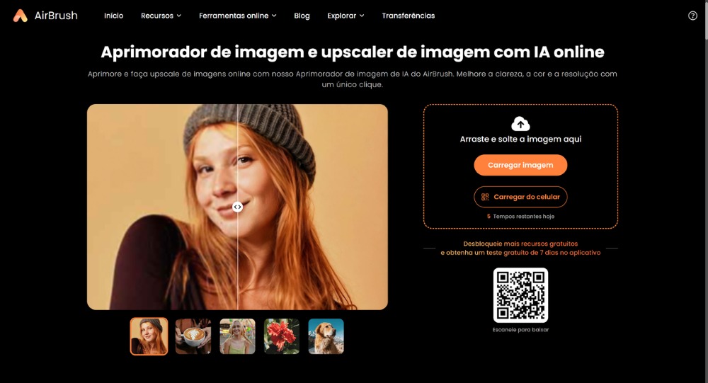 Airbrush Web Screenshot PT - improve image quality main page
