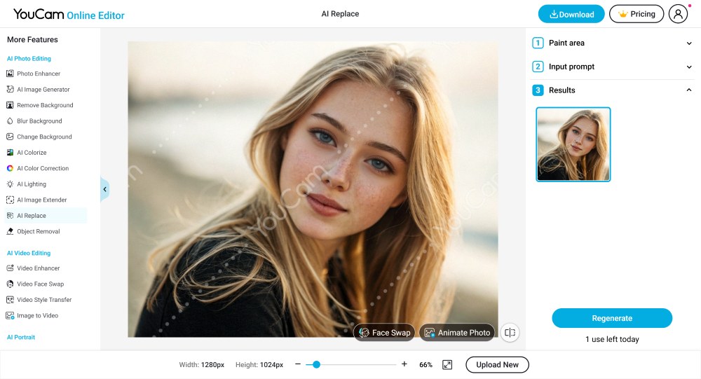 YouCam Web Screenshot EN - ai replace open closed eyes result