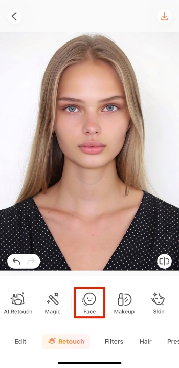 Airbrush App Screenshot EN - Celebrity Look Alike Jawline Shaping face