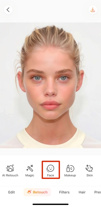 Airbrush App Screenshot EN - Celebrity Look Alike Nose Shaping face