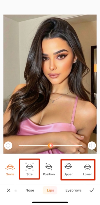 Airbrush App Screenshot EN - Lip Filler Simulator adjust lips