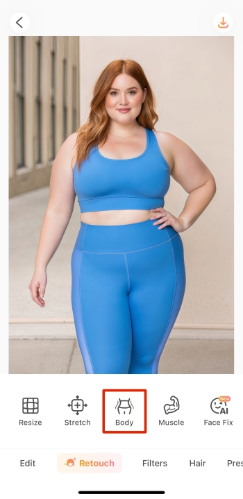 Airbrush App Screenshot EN - Weight Loss Simulator body