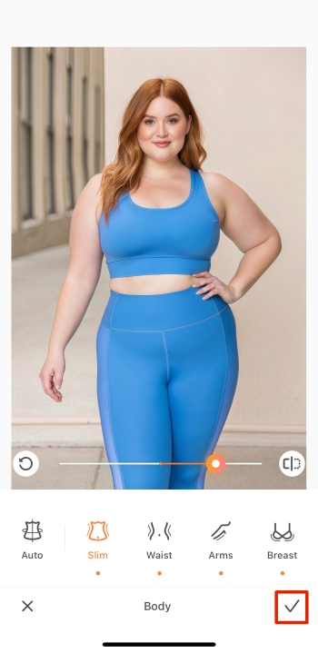Airbrush App Screenshot EN - Weight Loss Simulator save