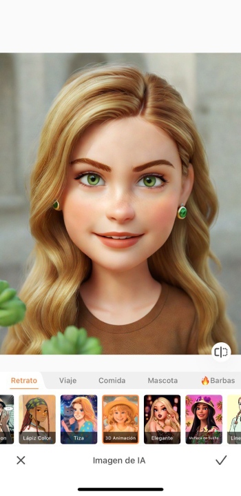 Airbrush App Screenshot ES - Photo to Cartoon AI Image 3D Animación