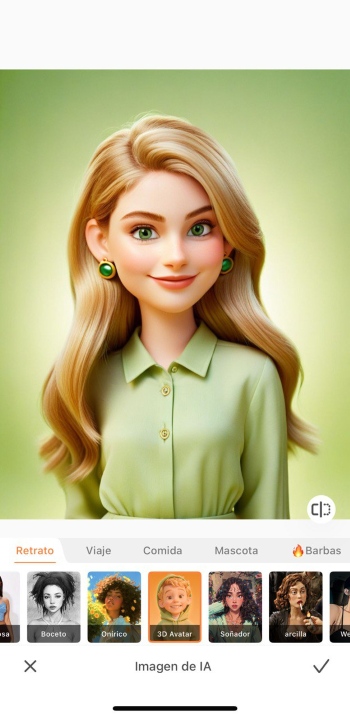 Airbrush App Screenshot ES - Photo to Cartoon AI Image 3D Avatar