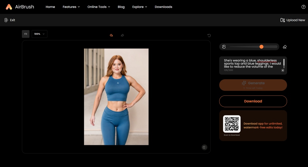 Airbrush Web Screenshot EN - Weight Loss Simulator result