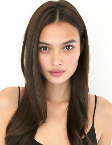Remove Eye Bags - girl with long hair before