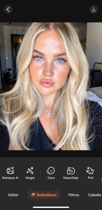 Airbrush App Screenshot ES - matte skin upload the photo