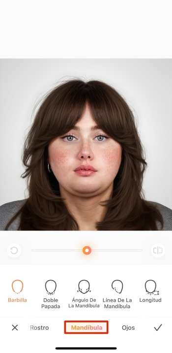 Airbrush App Screenshot ES - remove double chin jaw