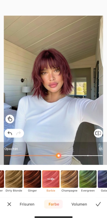 Airbrush App Screenshot GE - change hairstyle hair choose hair colour