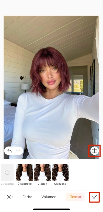Airbrush App Screenshot GE - change hairstyle hair save result