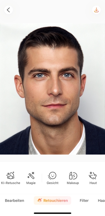Airbrush App Screenshot GE - change hairstyle male upload image