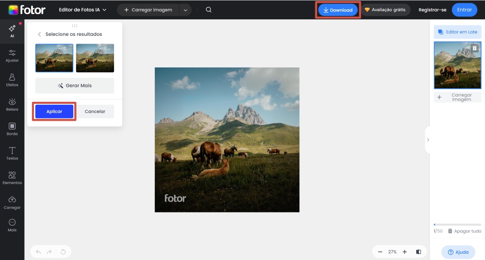 Fotor Web Screenshot PT - Image Extender 4