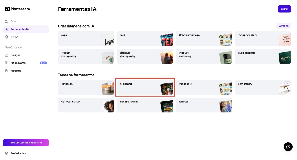 Photoroom Web Screenshot PT - Image Extender 2