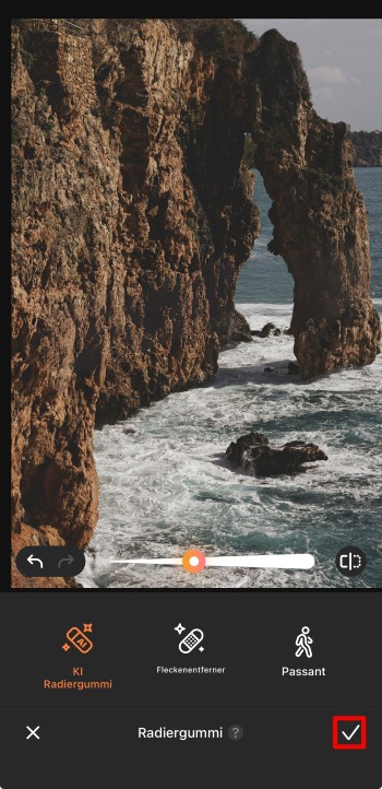 Airbrush App Screenshot DE - remove watermark tick
