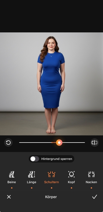 Airbrush App Screenshot GE - body editing retouch body result