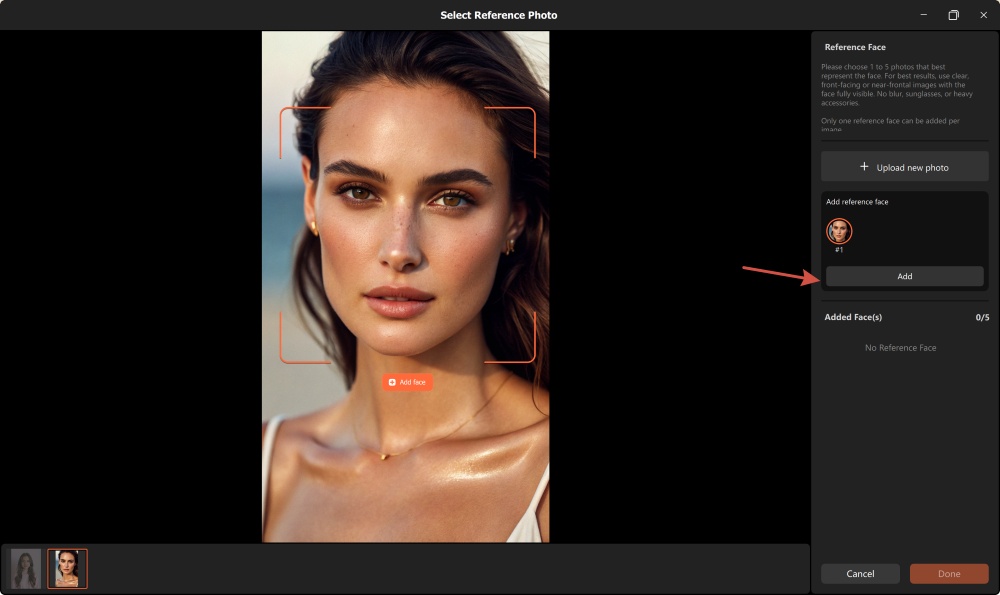 Airbrush Studio Screenshot EN - face swap reference face add