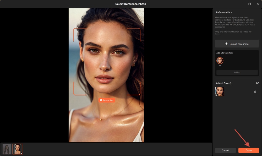Airbrush Studio Screenshot EN - face swap reference face done