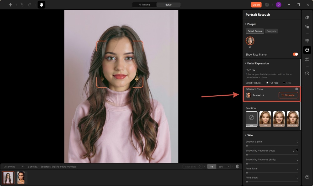 Airbrush Studio Screenshot EN - face swap reference face generate